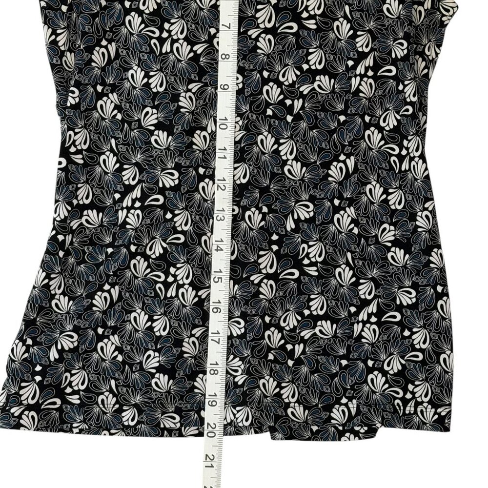 Susan Lawrence Black Paisley Boho-chic Ruffle Cap Shoulder Blouse Sz. S - Picture 6 of 8